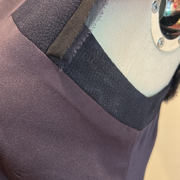 BCBG MAXAZRIA RUNWAY Asymmetrical Patchwork Navy Night Plum Cocktail Dress 2 - Picture 10 of 12